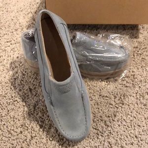 New light blue suede loafers size 8.5, 1” platform